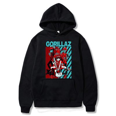 Unisex Gorillaz Skull Funny Print Hoodie Kpop Κορεάτικο στυλ Χαλαρό φούτερ Κορεατικής μόδας Hip Hop All-match Leisure Harajuku Hoodie