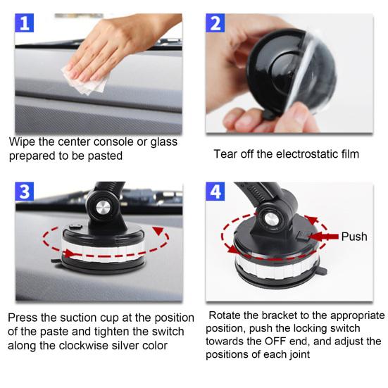 Handyhalter mit 360 Ständer Ladedesign Anschluss Ergonomische Verriegelung Einstellbar Faltbar Grad Drehung Auto