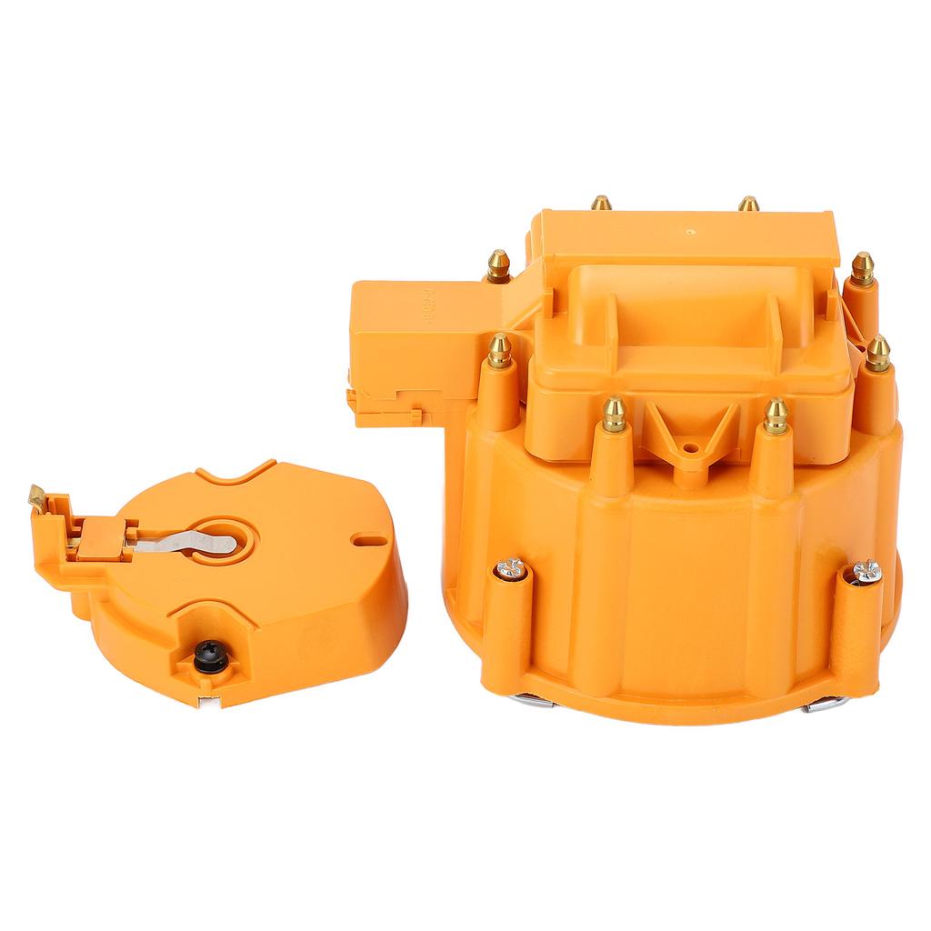 HEI Distributor Cap and Rotor Heavy Duty Large Distributor Cap Set for SBC 283 305 307 327 350 400 K549 Orange