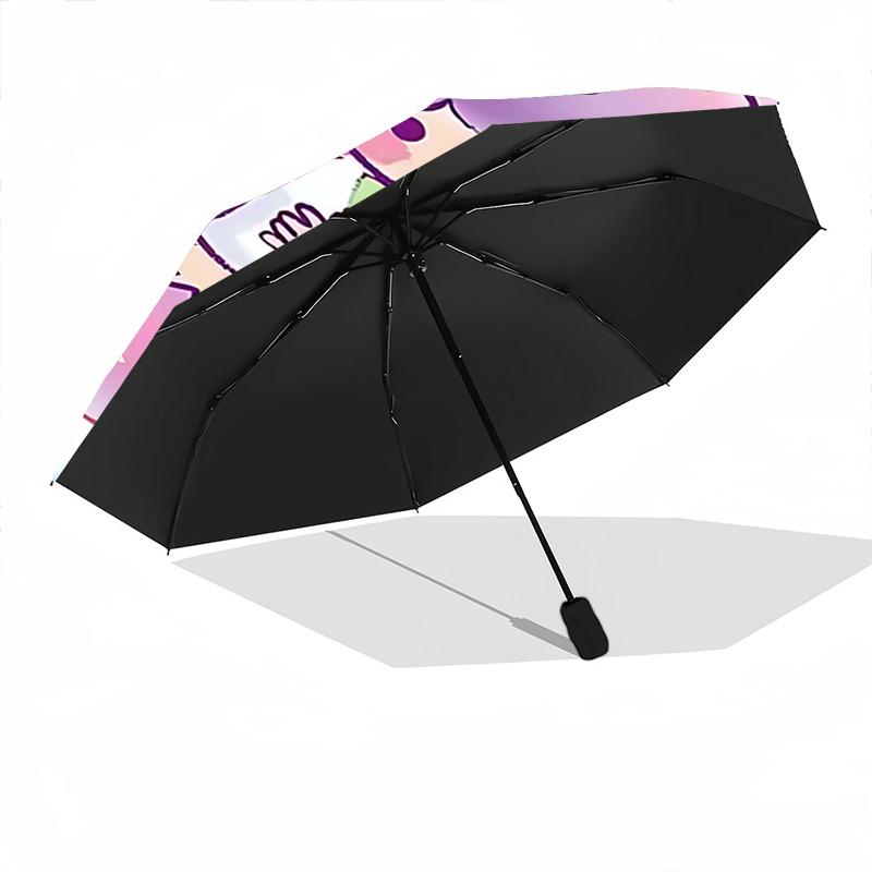 1pc Little Twin Stars Happy Birthday! Automatic Opening/Closing Umbrella with Convenient Three-Fold Design, 8-Bone Iron Frame Outdoor Umbrella, Perfec