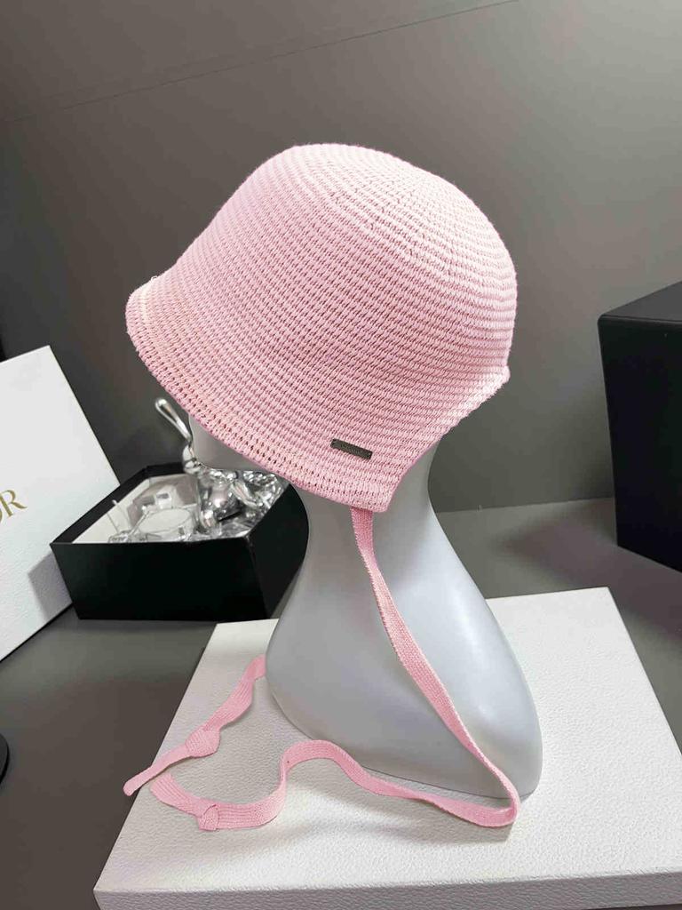 Ni Ni hat women's knitted breathable bucket hat solid color versatile casual sunscreen visor new