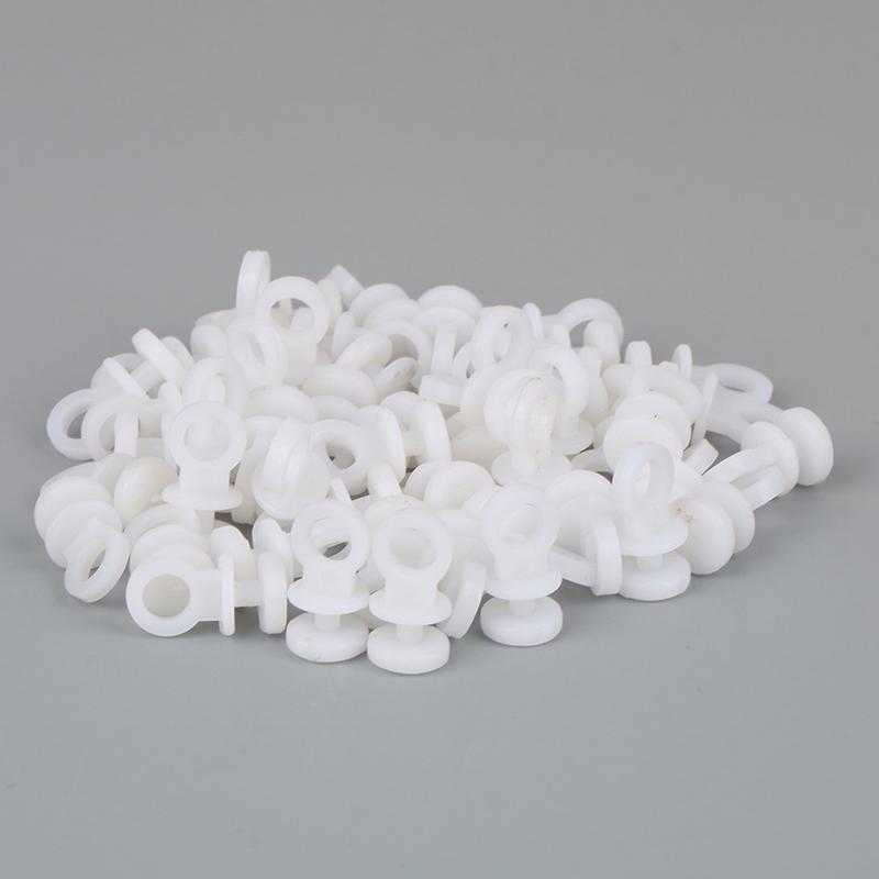 50Pcs Curtain Rail White Modern Style Accessories Plastic Curtain Track Gliders For Home Hanging Curtain Glider Hook Ring Rail