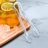 10pcs Barware Transparent Mini Ice Tongs Non Slip Anti-fall Food Clip Plastic Thickened Ice Cubes Clip Bar Kitchen