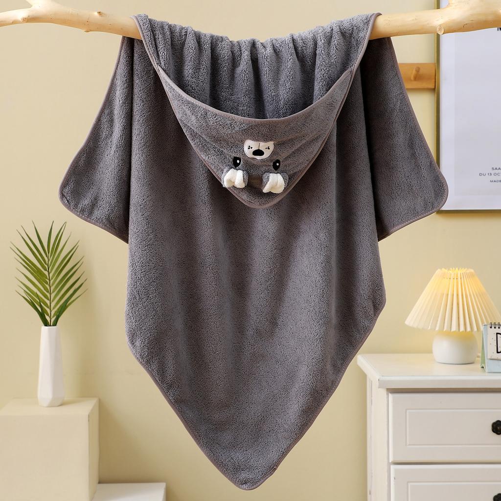 Embroidered-edged Absorbent Cartoon Baby High-density Swaddle Blanket