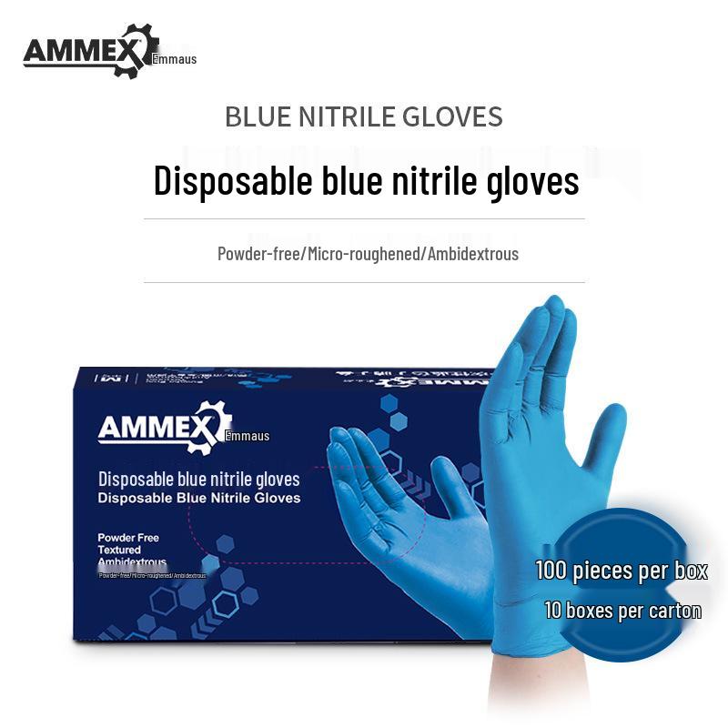 Hermes Blue Nitrile Waterproof Oil-Resistant Food Grade Gloves APFNC42100