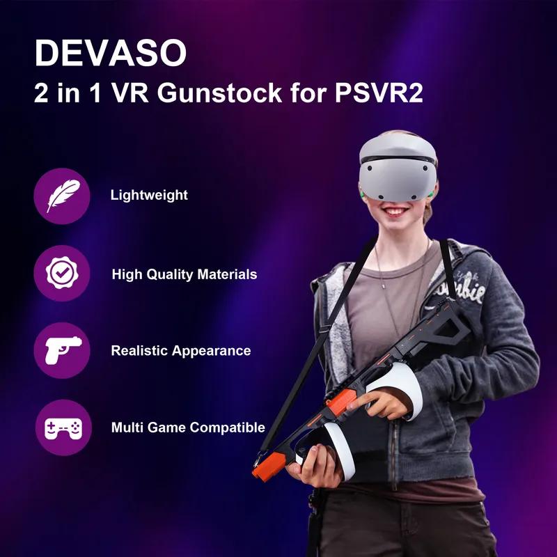 VR ginklo laikiklis PS VR2 magnetiniam siurbimui Valdiklio ginklo laikiklis su peties dirželiu Įvairiems VR žaidimams Pistoletas PSVR2 priedai