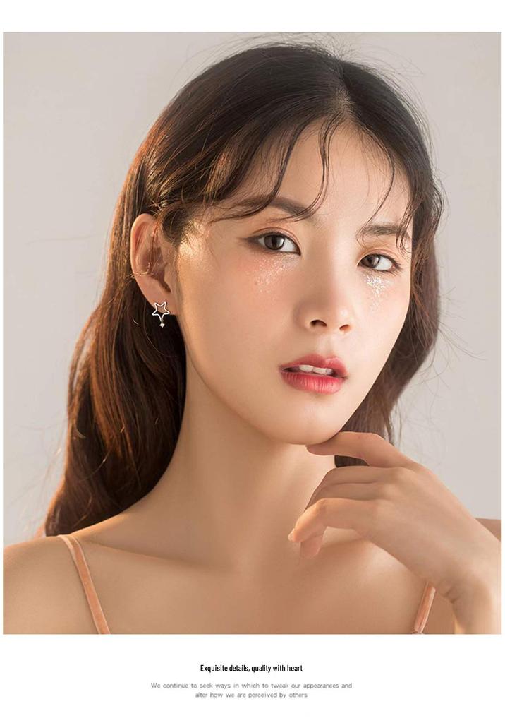 Beixi S925 Sterling Silver Star Stud Earrings: Delicate, Stylish & Cool for Women