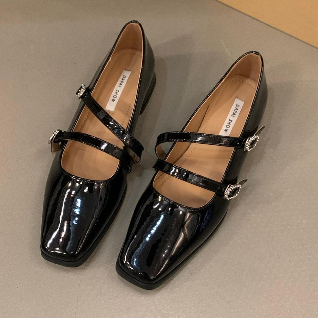 Женские туфли Мэри Джейн Туфли Мэри Джейн на низком каблуке Туфли Мэри Джейн на массивном каблуке с регулируемым ремешком на щиколотке Женские повседневные модельные туфли с квадратным закрытым носком 35 чёрный 2359₽