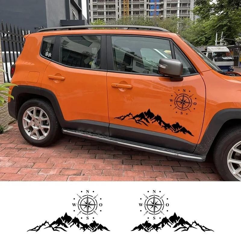 Car Graphics Mountain Compass Sticker Decor Decal Kit for Jeep Rubicon Renegade Wrangler Kia Ford Vinyl Cover Auto Accessories