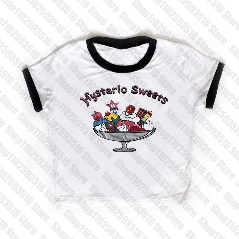 Y2K Letter Print Vintage High Street Aesthetic T-shirt 2000's Crop Top Summer Punk Short Sleeve Clothes Casual Streetwear Tshirt