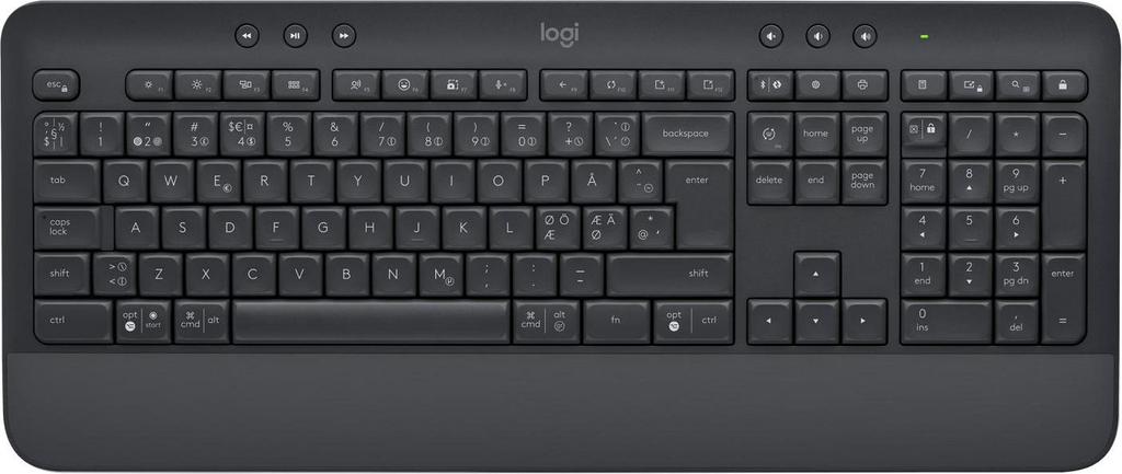 Logitech Signature K650 Bluetooth Qwerty Keyboard Danish, Finnish, Nordic, Swedish Graphite, 920-010951