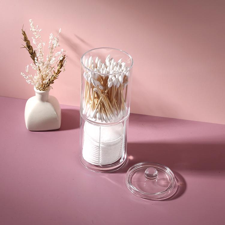 Dustproof Cotton Swab and Makeup Remover Storage Box with Lid