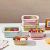 WORTHBUY 1/2 Fächer Tragbarer Lunchbehälter Auslaufsichere 304 Edelstahl-Lunchbox Für Kinder Mikrowellengeeignet Obst Bento-Box