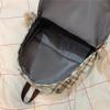 Schulrucksack für Studenten Damen Retro Karomuster Große Kapazität Reiserucksack