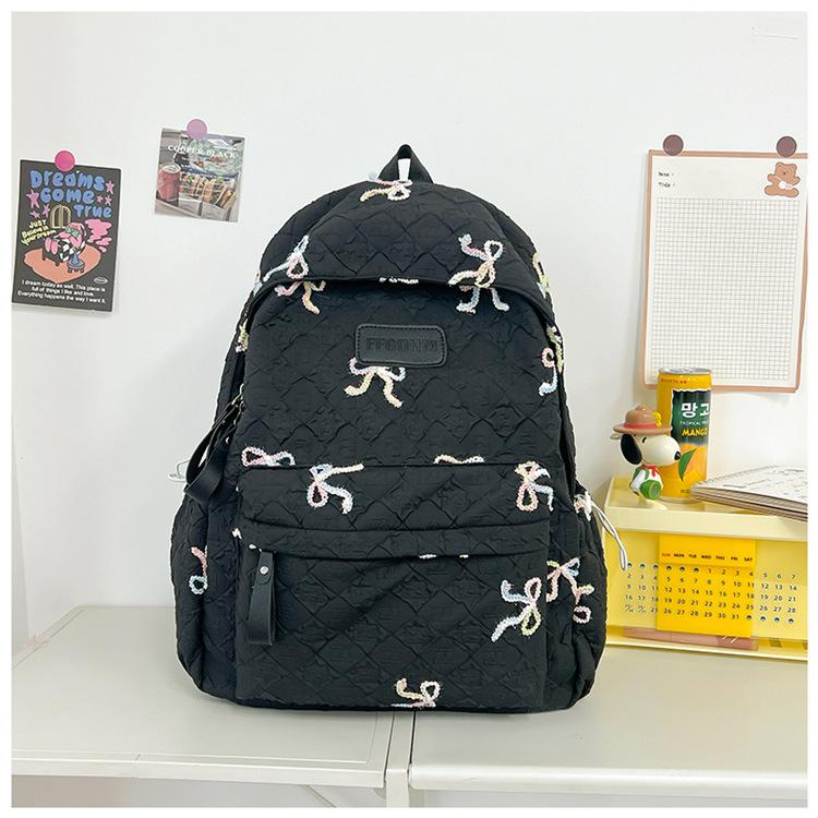 New high-value, fresh and sweet candy-colored bow backpack, lightweight backpack for junior high school students