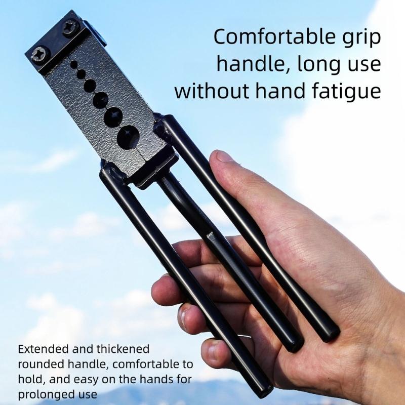 Multiple Size Brake Line Crimping Tool With Ergonomic Handle For Secure Tubing Connection Precise Riveting Installation
