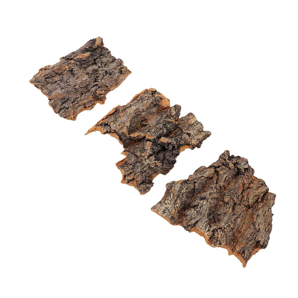 Natural Cork Bark Flat Climbing Pet Soft Bark for Lizard Hideout Snake Habitat Fish Tank Decor 10cm 3pcs