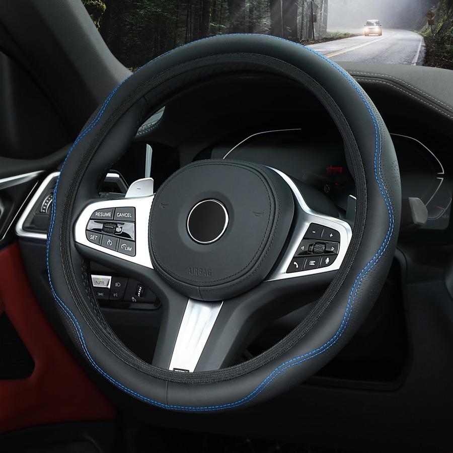 

The 1PC car steering wheel cover has no inner ring embossed corrugations and is round for all seasons