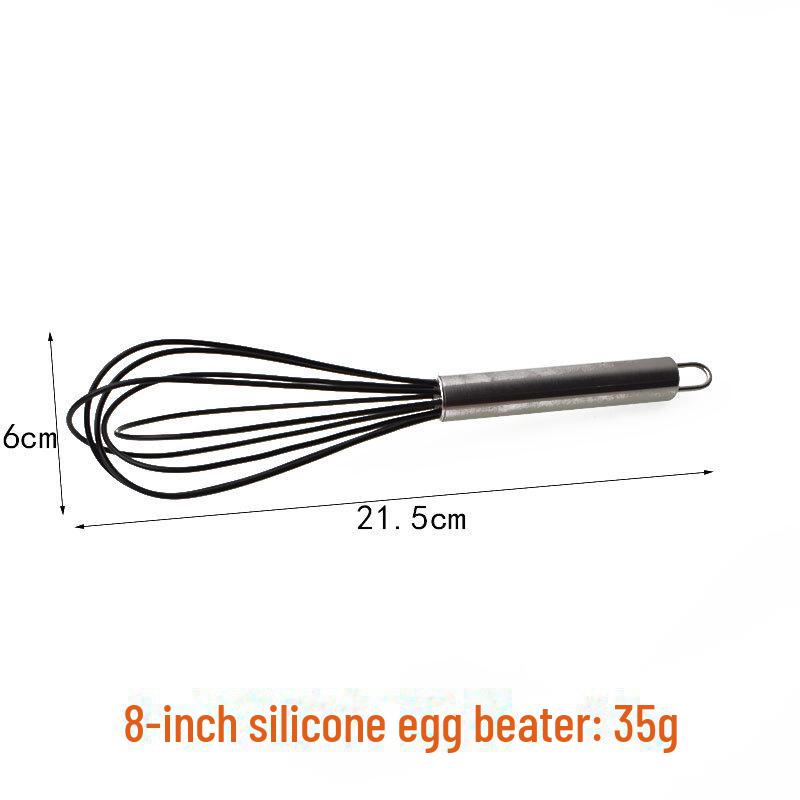 Stainless Steel Silicone Egg Beater - Manual Mixer for Baking and Cooking.