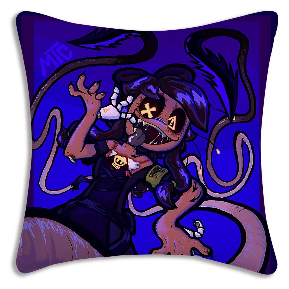 Horror Comedy M-Murders Drones Pillow Covers Cartoon Sofa Decorative Home Double-Sided Printing Short Plush Cute Cushion Cover
