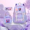 3 Peças/conjunto Mochila Fofa Estampada de Anime Kpop Bolsa de Viagem de Grande Capacidade para Adolescente Menina Menino Mochila Escolar Presente para Criança Rucksack