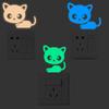 Glow In The Dark Switch Sticker 8x8cm Cat Design Luminous Wall Decal Night Light Safety Marker for Home and Office Decoration