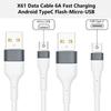 1.2m USB to Type C/USB 5pin Data Line, 6A Quick Charging Power Cable Supports Stable Data Transfer for Tablets Phones