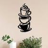Creative Iron Wall Art Decor Stack of Coffee Cups Outdoor Garden Metal Wall Hanging Sculpture for Patio Balcony Decoration