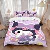 3pcs Cartoon Kuromi Printed Quilt Set - Soft and Comfortable Quilt Cover for Bedroom, Guest Room and Dormitory Decorative Bedding Set 1 Duve