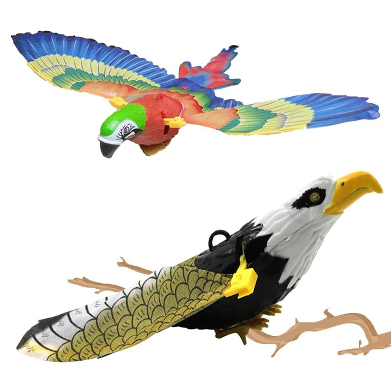 Simulations-Papageienspielzeug, interaktives Katzenspielzeug, elektrischer hängender Adler, fliegender Vogel, Katzen-Teasering-Spiel, Kätzchen-Hundespielzeug für Haustier-Katzenspielzeug