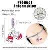 Red Series Charms Heart Lipstick High Heels Bead 925 Sterling copper Dangle Fit Original Pendant Bracelet For Woman Zircon