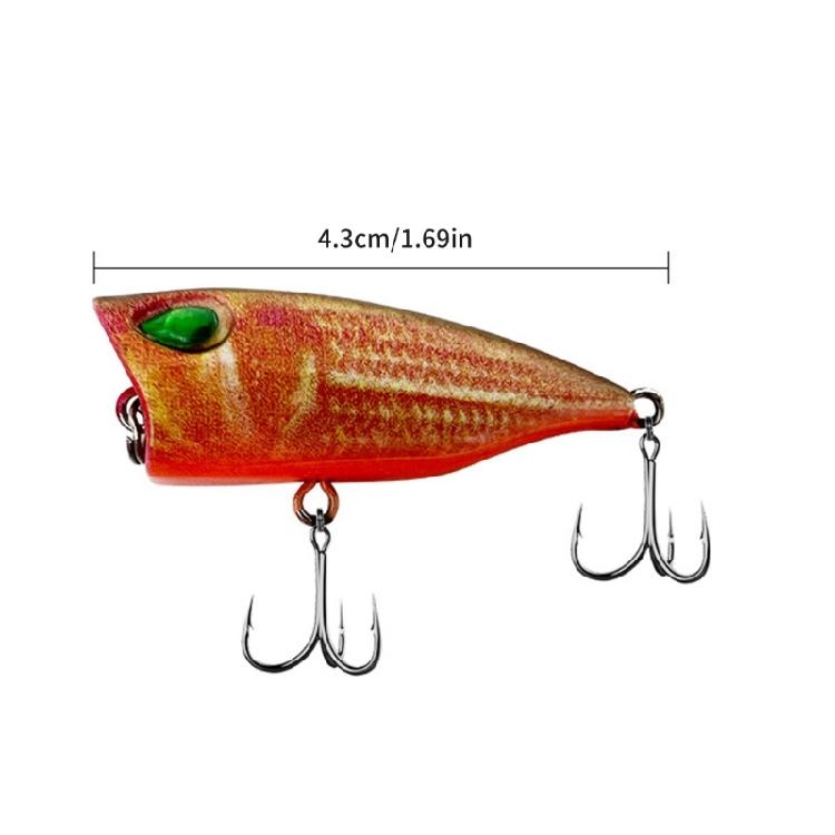 5 Pcs Floating Lures Popper Baits Fishing Artificial Hard Baits Popper Wobbler