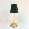 Fabric Shade Pleated Desk Lamp Metal Base LED Night Light Modern Design Touch Bedside Lamp  Bar