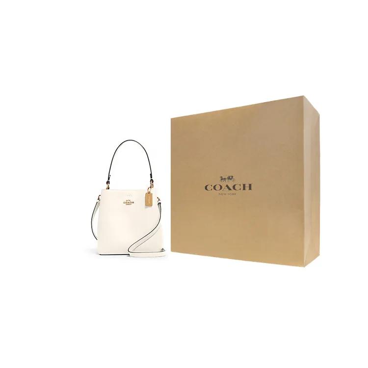Coach Town Polished Pebbled Leather Bucket Bag , Handbag , Shoulder Bag , Crossbody Bag Small Women's White (Unisex) Shoulder Bags 1011 IMOVG