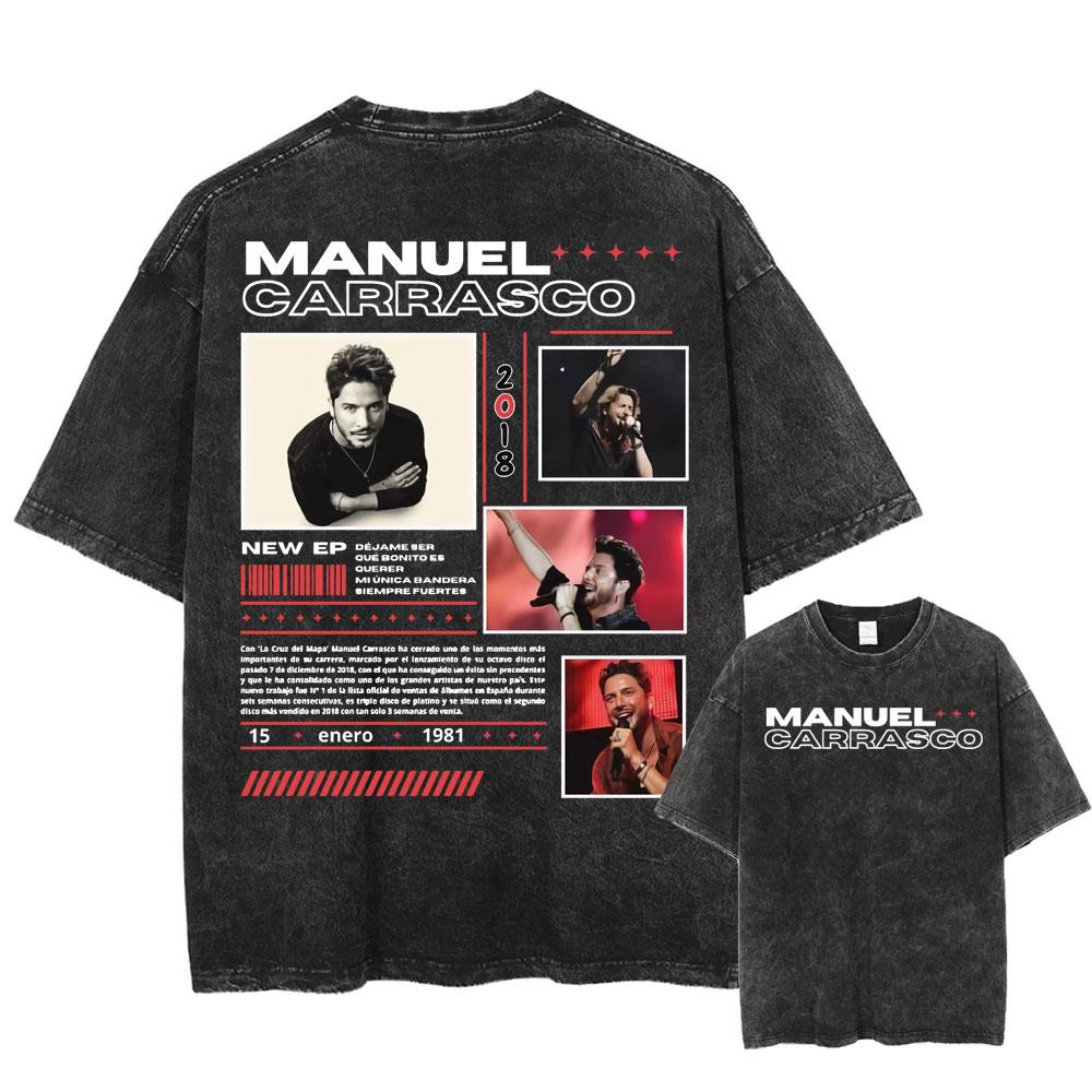 Rapper Manuel Carrasco Salvaje Tour  T Shirts Fashion Hip Hop Retro Washed Tshirt Men Women Cotton Casual Oversized T Shirt