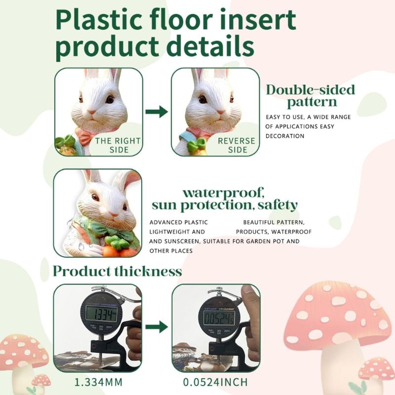 2 bucăți țăruș de grădină de Paște, sculptură de iepure colorată, decorare pentru curte pentru sărbătorirea primăverii, ornament rezistent la intemperii