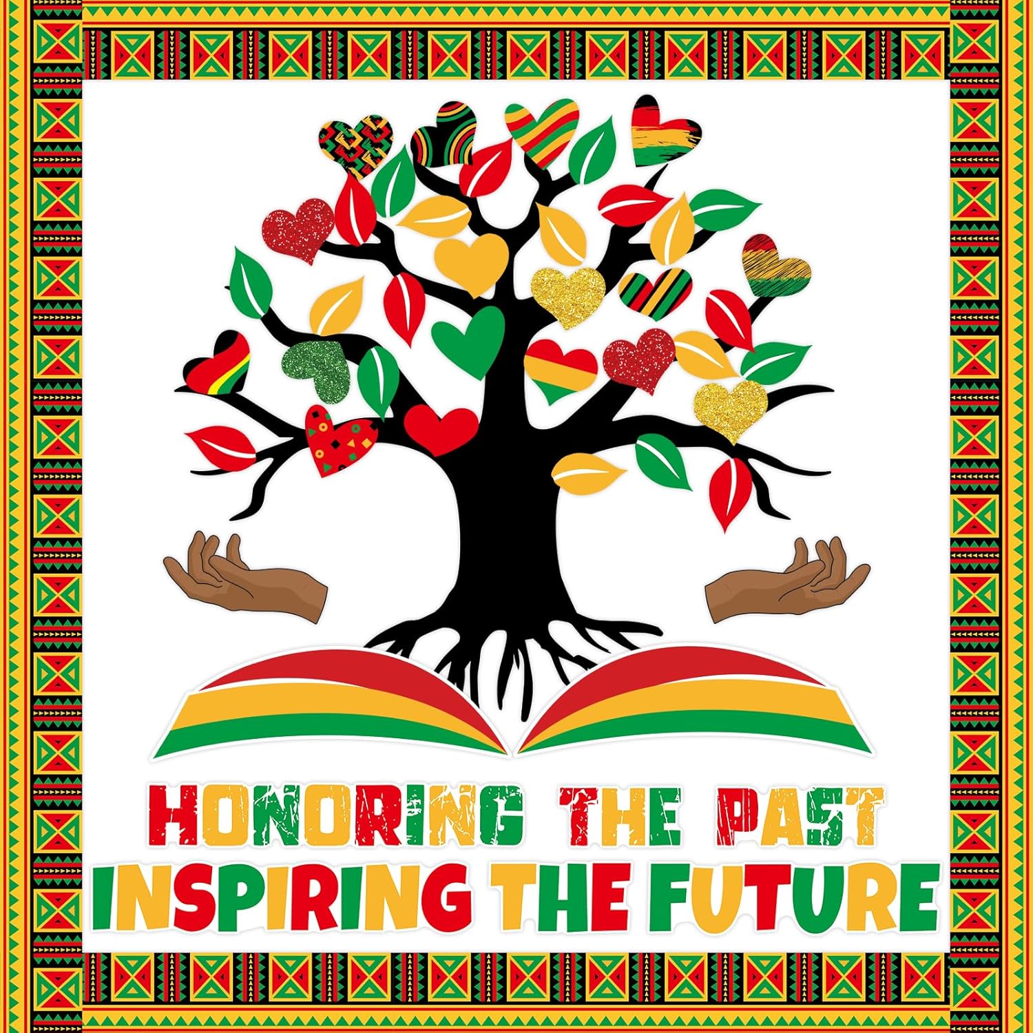 60 Pcs Black History Month Bulletin Board Decorations Set n n Cutouts Borders Black History Month Home School Classroom Decorations
