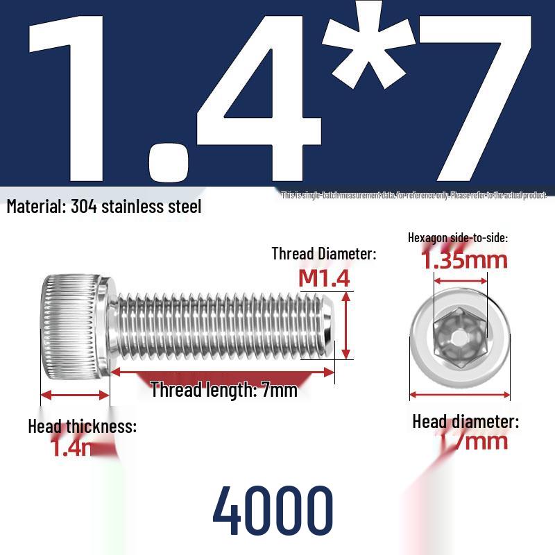 304 Stainless Steel Hex Socket Head Cap Screws, M2-M10, Extended Length