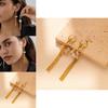 Modern Geometric Tassel Earrings For Women Simple Faux Pearl Gold Design