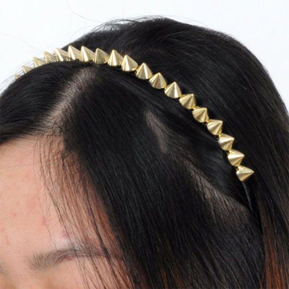 Punk 1PC Spike Studded Women Rock Metal Jewelry Party Hair Band Hair Clips Headband Rivets
