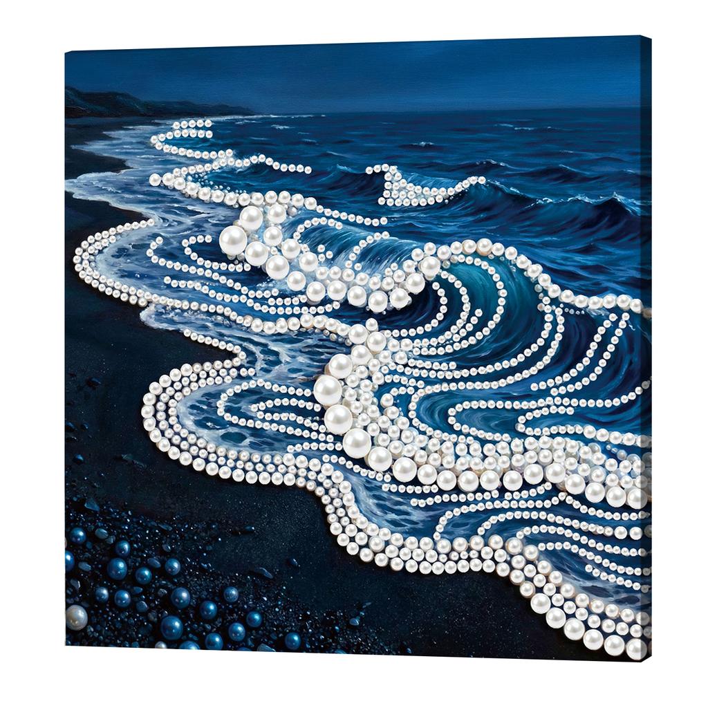 DIY Pearl Painting Art Kits with Frame 25x25cm Pearl Gem Paintings Picture Arts Craft for Adults Beginners Home Wall Decor