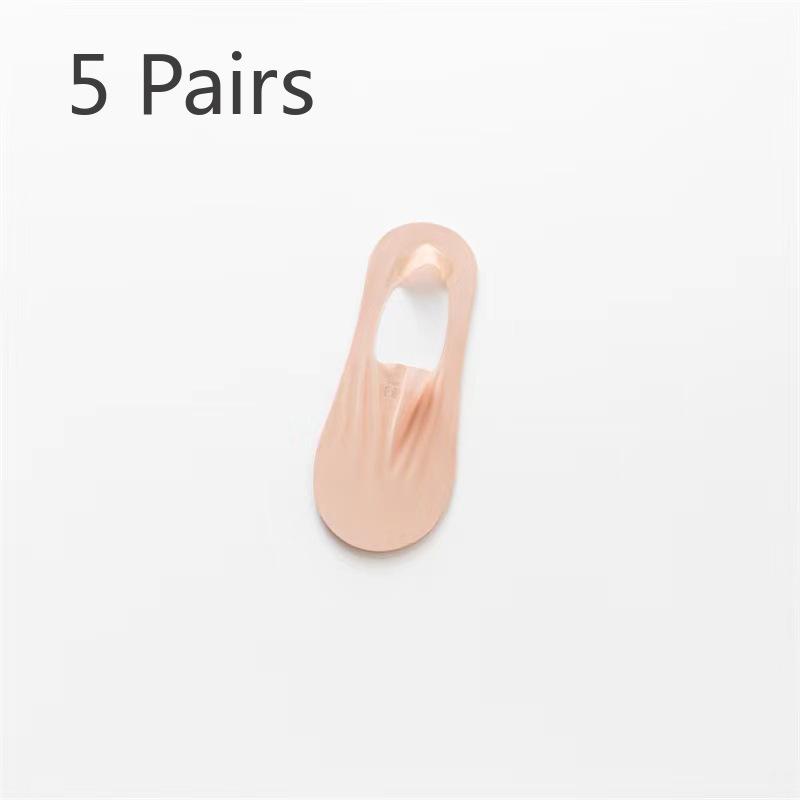 5 Pairs Boat Socks Ultra-thin Shallow Mouth Invisible Sole Non-slip Can Not Remove The Heel Sole Summer Socks