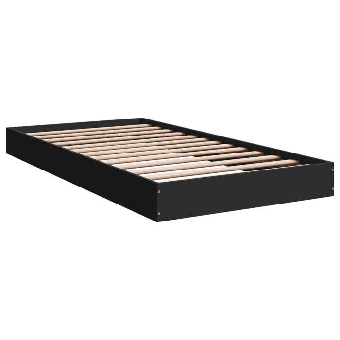 VidaXL Bed Frames Black 100x200 Cm Engineered Wood, Bedroom Furniture, Slatted Base, Pallet Bed, Bed, Bed 842057