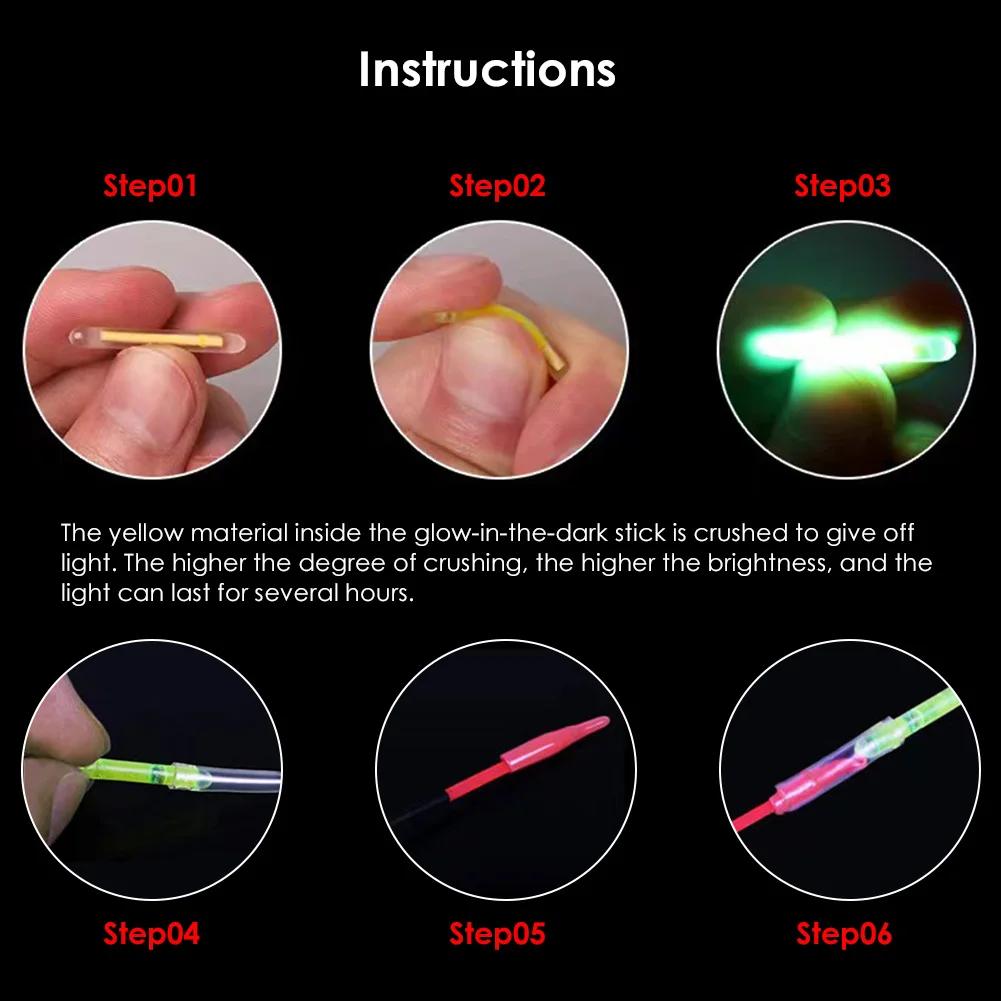 50PCS/lot 2.2-4.5mm S L Light Night Fishing Float Rod Lights Dark Glow Stick Useful Fishing Fluorescent Lightstick
