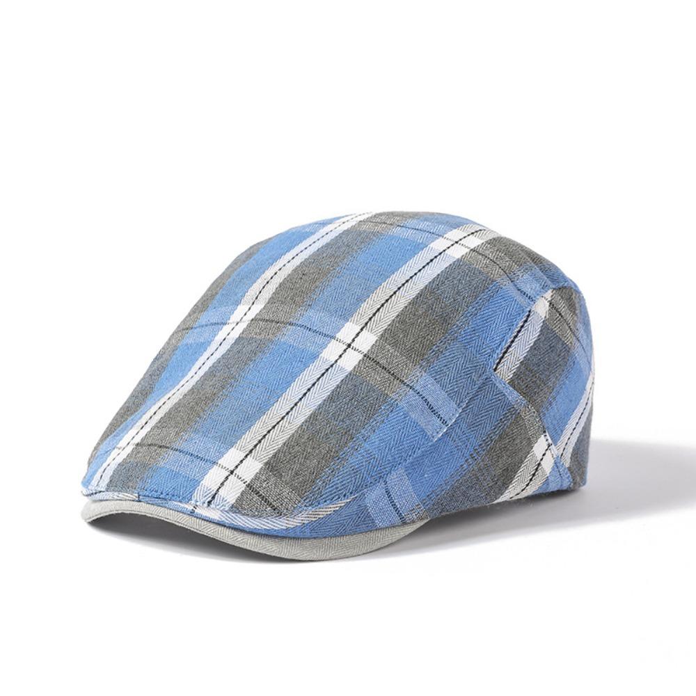 Colorful Plaid Dot Beret Checkered Pattern Retro Painter Hat Personality Forward Cap Ladies