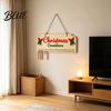 Holiday Mantle Decorations Wooden Christmas Advent Calendar Hanging Countdown Board with Candy for Kids Dates Festive Wall Decoration Home Ornament