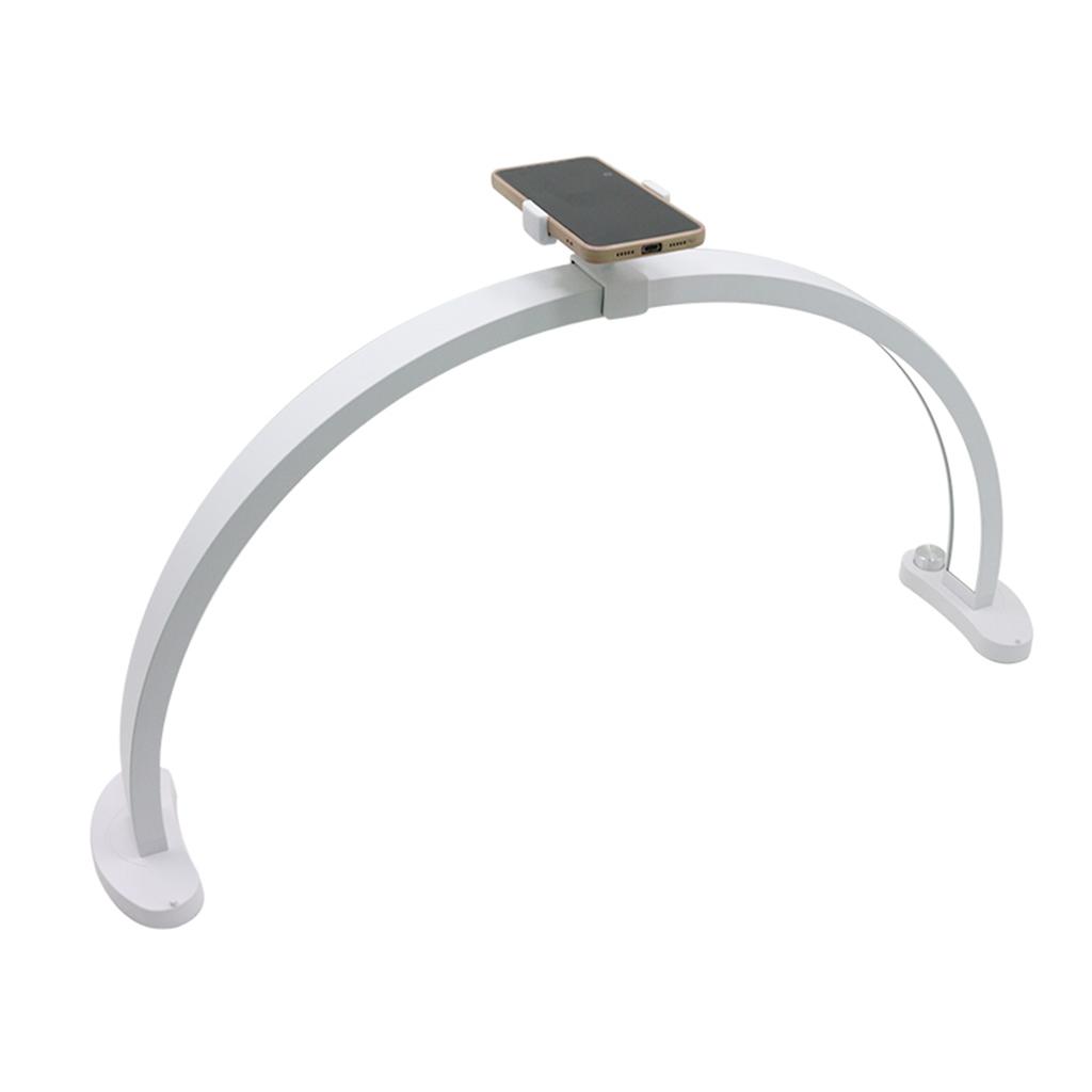 Half Moon Nail Desk Lamp with Phone Holder 28in 40W LED Arch Nail Tech Light for Makeup Salon with 3 Color Temperature