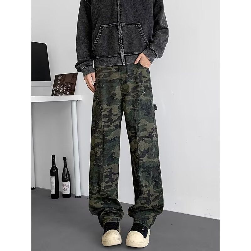 

Камуфляжні джинси для робочого одягу, чоловічі вільні прямі брюки, повсякденні штани 3XL