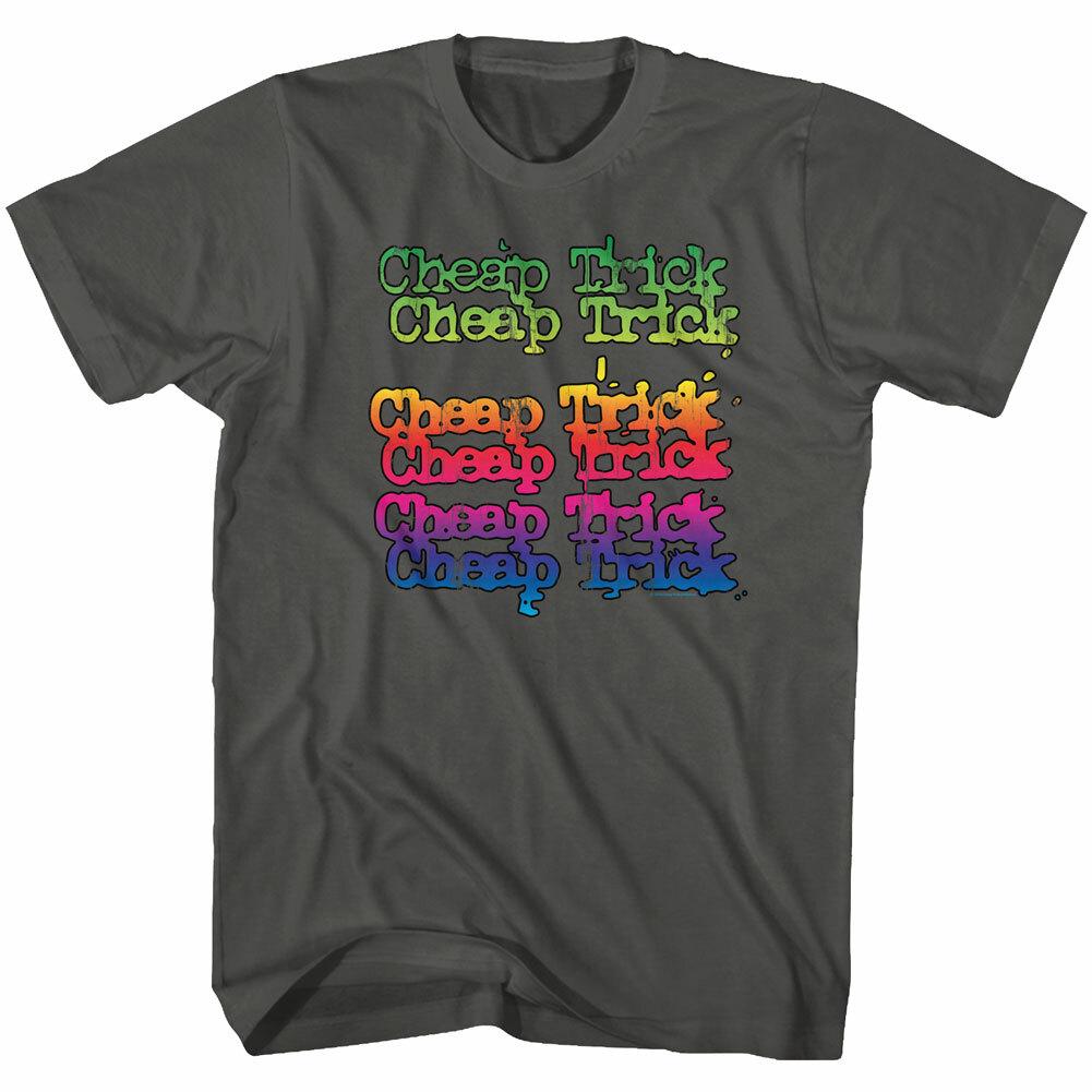 Cheap Trick Band Logo Multi Color Repeat Men T Shirt Rock Music Merch S