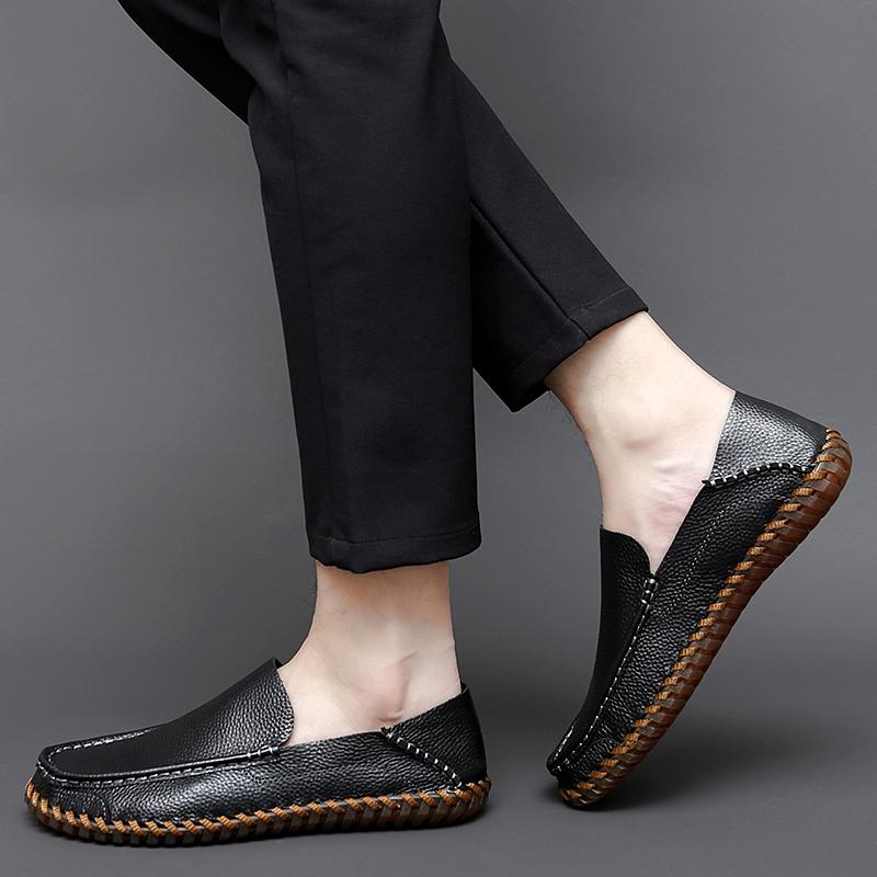 Fashion Genuine Leather Comfortable Casual Shoes Men Loafers Plus Size 47 Shoes Men Flats Breathable Driving Shoes Men Moccasins